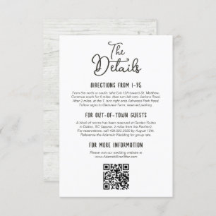 Carte D'accompagnement Rustic Country Wood Fall Farm Détails du Mariage