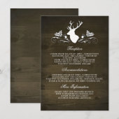 Carte D'accompagnement Rustic Deer Grange Wood Information Mariage (Devant / Derrière)