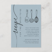 Carte D'accompagnement Rustic Dusty Blue Bridal Shower Recipe (Devant)