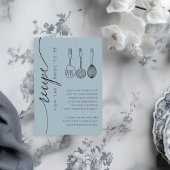 Carte D'accompagnement Rustic Dusty Blue Bridal Shower Recipe