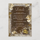 Carte D'accompagnement Rustic Elegance White Rose Détails du Mariage (Devant)