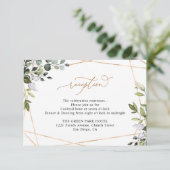 Carte D'accompagnement Rustic Eucalyptus Greenery Gold Wedding Reception (Debout devant)