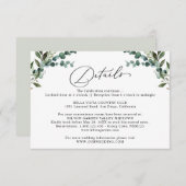 Carte D'accompagnement Rustic Eucalyptus Greenery Wedding Details (Devant / Derrière)