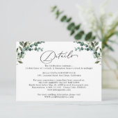Carte D'accompagnement Rustic Eucalyptus Greenery Wedding Details (Debout devant)