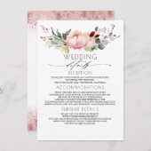 Carte D'accompagnement Rustic Fall Bloom Information Mariage Invité (Devant / Derrière)