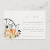 Carte D'accompagnement Rustic Fall Citrouille Feuilles de Mariage Floral (Devant)