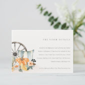 Carte D'accompagnement Rustic Fall Citrouille Feuilles de Mariage Floral (Debout devant)