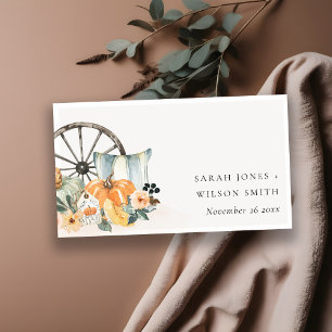 Carte D'accompagnement Rustic Fall Citrouille Leafy Floral Mariage Websit