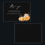 Carte D'accompagnement Rustic Fall Citrouille Site Mariage RSVP Black<br><div class="desc">Cette carte de boîtier RSVP site mariage présente des fleurs d'aquarelle rustique et des citrouilles en orange brûlé, or, terre cuite, bordeaux, rougis avec de l'herbe pampa beige et marron. Pour une personnalisation plus avancée de cette conception, cliquez sur le lien "customiser plus loin". Des articles correspondants sont également disponibles....</div>
