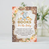 Carte D'accompagnement Rustic Fall Elephant Livres Citrouilles pour Baby  (Debout devant)