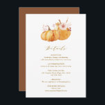Carte D'accompagnement Rustic Fall Floral Citrouille Détails Mariage Or<br><div class="desc">Ce mariage détails carte d'enceinte comprend des fleurs d'aquarelle rustique et des citrouilles en orange brûlé,  or,  terre cuite,  bordeaux,  broussailleux avec l'herbe pampa beige et marron. Pour une personnalisation plus avancée de cette conception,  cliquez sur le lien "customiser plus loin". Des articles correspondants sont également disponibles.</div>