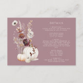 Carte D'accompagnement Rustic Fall Floral Citrouille Mariage (Devant)