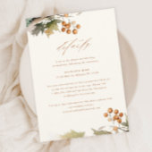 Carte D'accompagnement Rustic Fall Greenery Feuille Foliage Mariage Détai