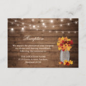 Carte D'accompagnement Rustic Fall Laisses String Light Mariage Réception (Devant)