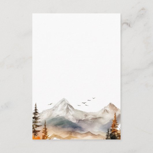 Carte D'accompagnement Rustic Fall Mountain Détails de l'aquarelle (Dos)