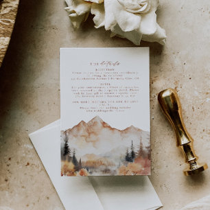 Carte D'accompagnement Rustic Fall Mountain Détails du Mariage Insérer un