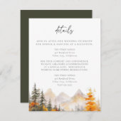 Carte D'accompagnement Rustic Fall Mountain Pine Forest Wedding Details (Devant / Derrière)