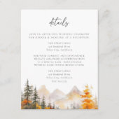 Carte D'accompagnement Rustic Fall Mountain Pine Forest Wedding Details (Devant)