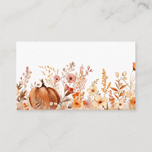 Carte D'accompagnement Rustic Fall Pumpkin Bridal Recette (Dos)