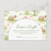 Carte D'accompagnement Rustic Farm Animals Pastel Diapper Raffle (Devant)