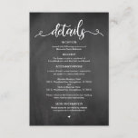 Carte D'accompagnement Rustic Farm Chalkboard, détails Mariage<br><div class="desc">Il s'agit de la police blanche Rustic Farm,  Chalkboard,  Mariage Details Encape Card,  où vous pouvez inclure votre réception de mariage,  les options d'hébergement,  votre site Web mariage et d'autres. Vous pouvez modifier les couleurs de police et ajouter vos détails mariages dans la police / lettrage correspondante. #TeeshaDerrick</div>