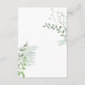 Carte D'accompagnement Rustic Fern Green Foliage White Détails du Mariage (Dos)