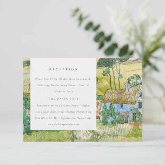 Carte D'accompagnement Rustic Fields Mountain Paysage Réception de mariag (Debout devant)