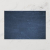 Carte D'accompagnement Rustic Floral Blue Chalkboard Détails du Mariage (Dos)