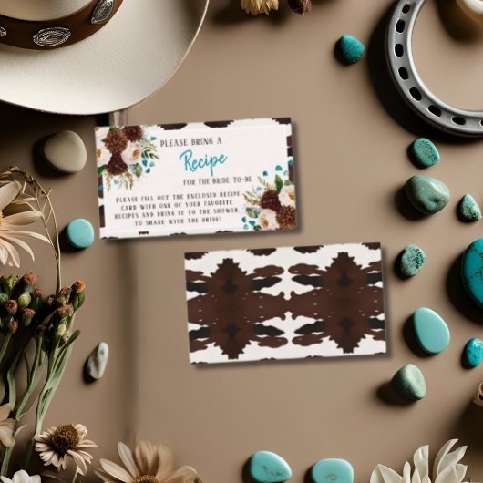 Carte D'accompagnement Rustic Floral Boho Recette Fête des mariées de dem