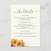Carte D'accompagnement Rustic floral elegant wedding guest details (Devant)