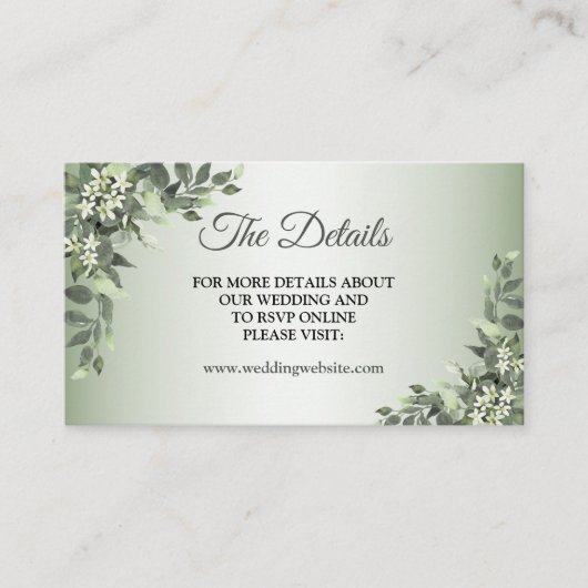 Carte D'accompagnement Rustic Floral Greenery Eucalyptus Leaves Details (Devant)