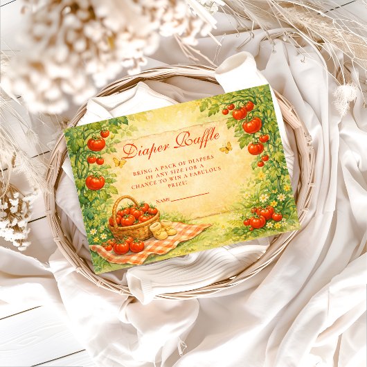 Carte D'accompagnement Rustic Garden Tomato Diapper Raffle