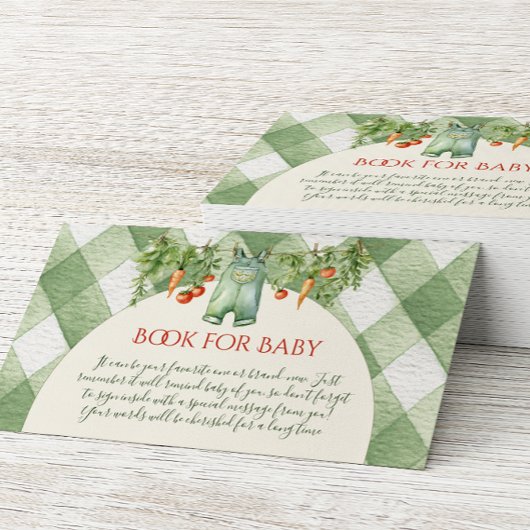 Carte D'accompagnement Rustic Gender Neutral Sprout Book For Baby Shower