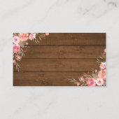 Carte D'accompagnement Rustic Girl Baby shower rose Refle Tickets (Dos)