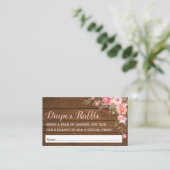 Carte D'accompagnement Rustic Girl Baby shower rose Refle Tickets (Debout devant)