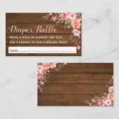 Carte D'accompagnement Rustic Girl Baby shower rose Refle Tickets (Devant / Derrière)