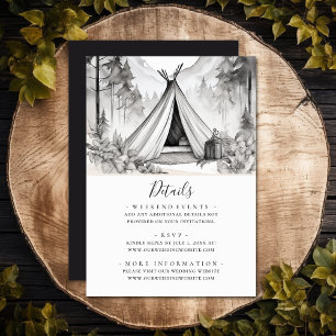 Carte D'accompagnement Rustic Glamping Camping Forêt Détails Mariage