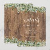 Carte D'accompagnement Rustic Gold Eucalyptus & White Floral Wedding (Devant / Derrière)