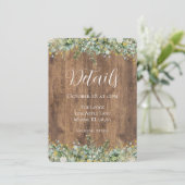 Carte D'accompagnement Rustic Gold Eucalyptus & White Floral Wedding (Debout devant)