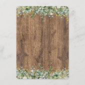 Carte D'accompagnement Rustic Gold Eucalyptus & White Floral Wedding (Dos)