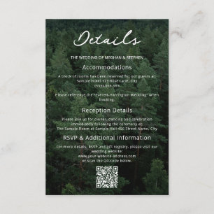 Carte D'accompagnement Rustic Green Aerial Forest Détails du Mariage phot