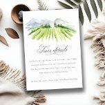 Carte D'accompagnement Rustic Green Blue Winery Vineyard Détails du Maria<br><div class="desc">Rustic Watercolor Vineyard Theme Collection.- c'est un élégant script aquarelle Illustration de vignoble vert vif en couleur, avec le fond de la chaîne de montagnes bleu ciel. Idéal pour vos mariages et fêtes à destination Vineyard. Il est très facile de customiser, avec vos données personnelles. Si vous avez besoin d'un...</div>