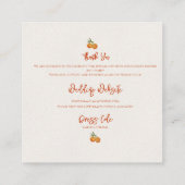 Carte D'accompagnement Rustic Greenery Citrus Orange Détails du Mariage (Dos)