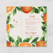 Carte D'accompagnement Rustic Greenery Citrus Orange Détails du Mariage (Devant)