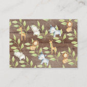 Carte D'accompagnement Rustic Jungle Animaux Baby Cadeau Afficher Douche (Dos)