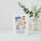 Carte D'accompagnement Rustic Jungle Animaux Blue Floral Livre Pour Bébé (Debout devant)