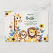 Carte D'accompagnement Rustic Jungle Safari Animaux Raffle Diapper (Devant)