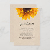 Carte D'accompagnement Rustic Kraft Look avec fleurs Détails de l'invité (Devant / Derrière)