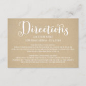 Carte D'accompagnement Rustic Kraft Mariage - Instructions de script blan (Devant)