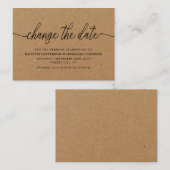 Carte D'accompagnement Rustic Kraft Simple Script Modifier La Date (Devant / Derrière)